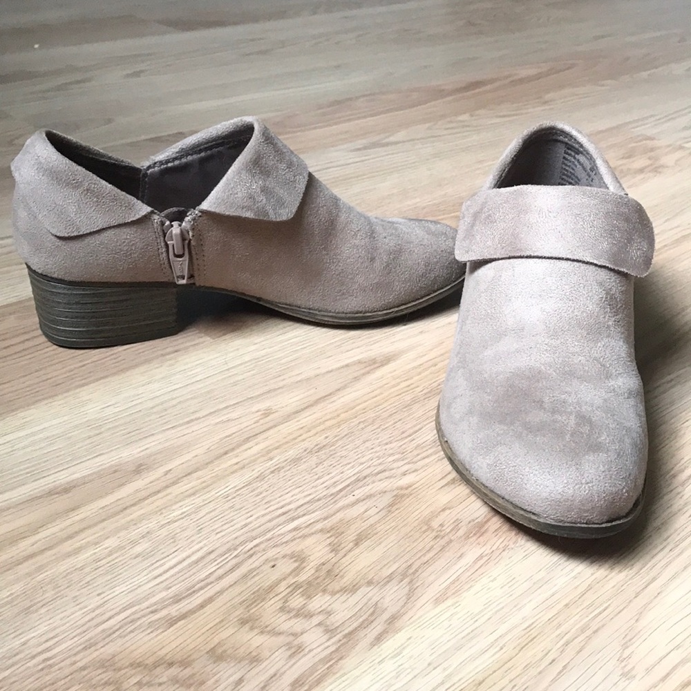 Nude Suede Ankle Boots